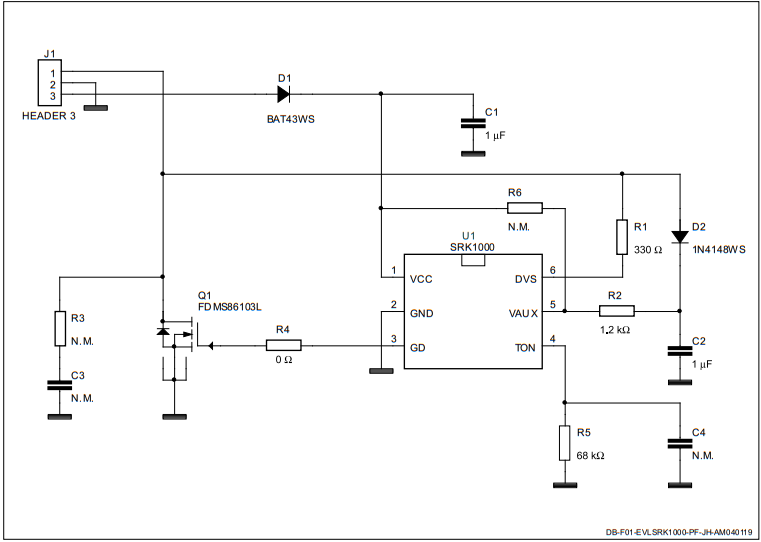 回路図 - STMicroelectronics EVLSRK1000-PFデモボード